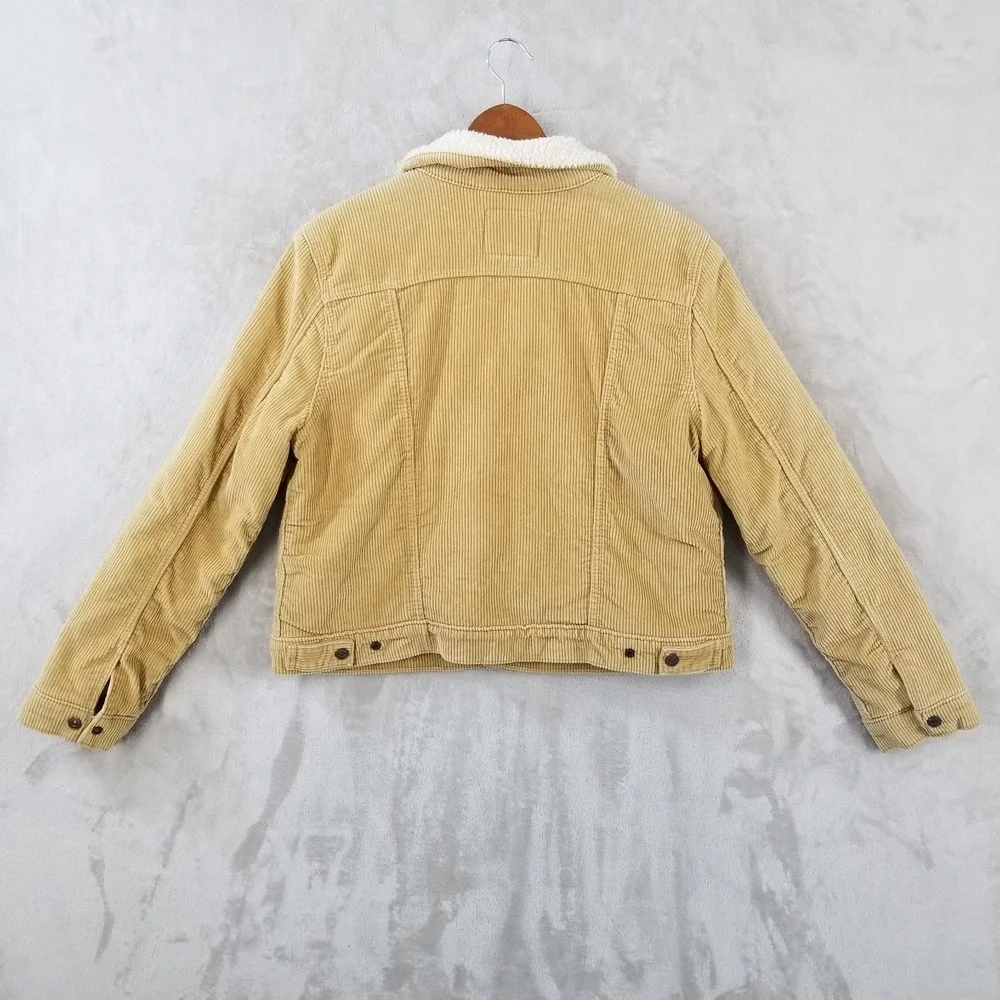 Levis Jacket Kids XL Tan Cotton Corduroy Sherpa Lined‎ Trucker Sherpa Lined